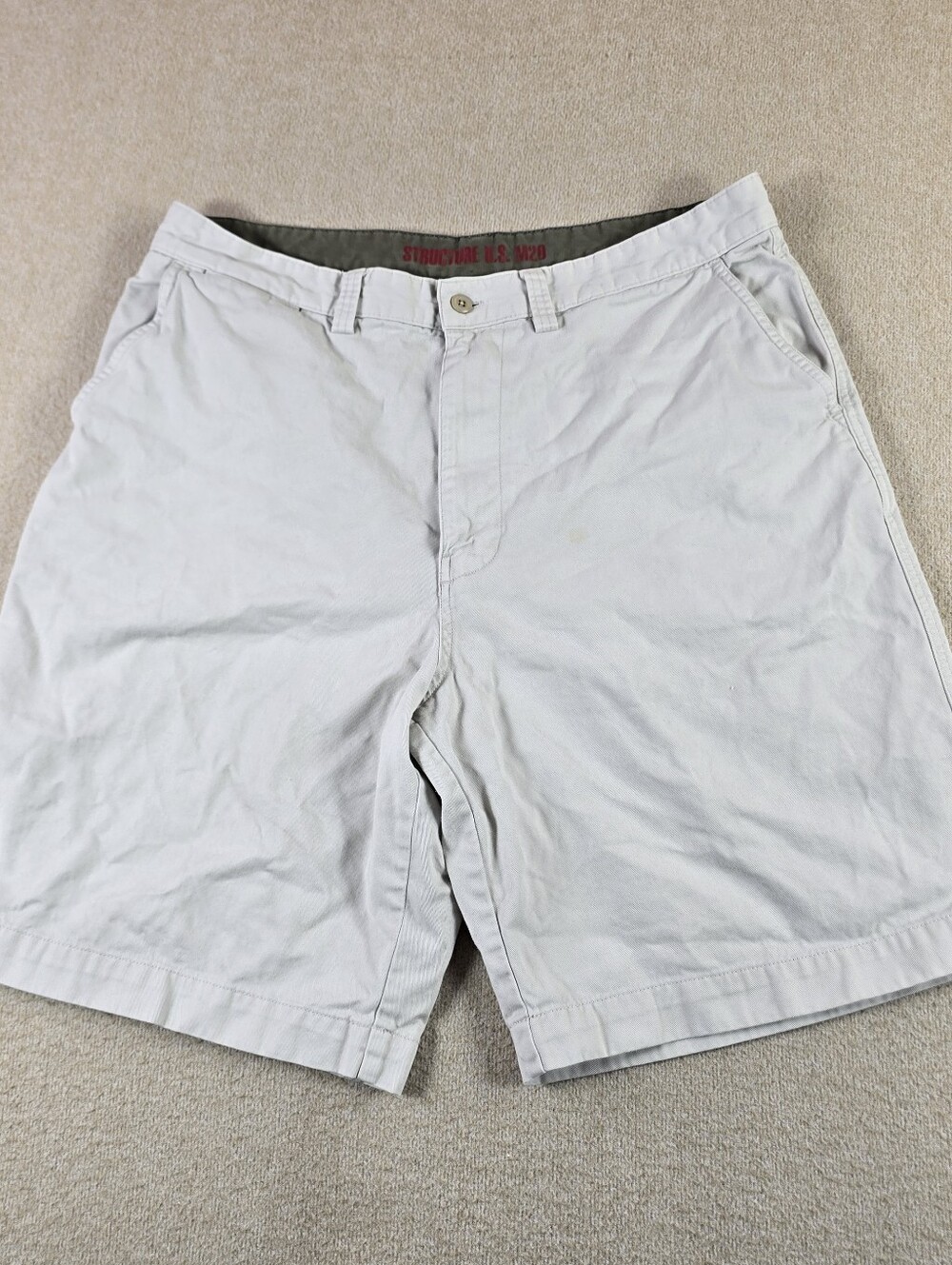 Vintage Structure U.S. M20 Shorts Mens 36 Khaki Chino Casual Cotton